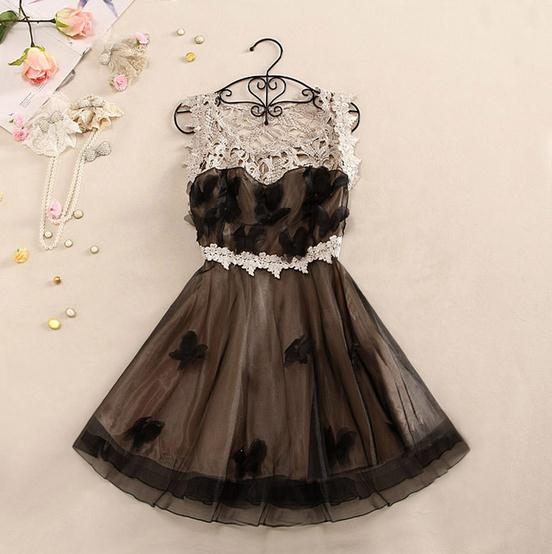 3D BUTTERFLY HOLLOW OUT LACE DRESS For Girls on Luulla